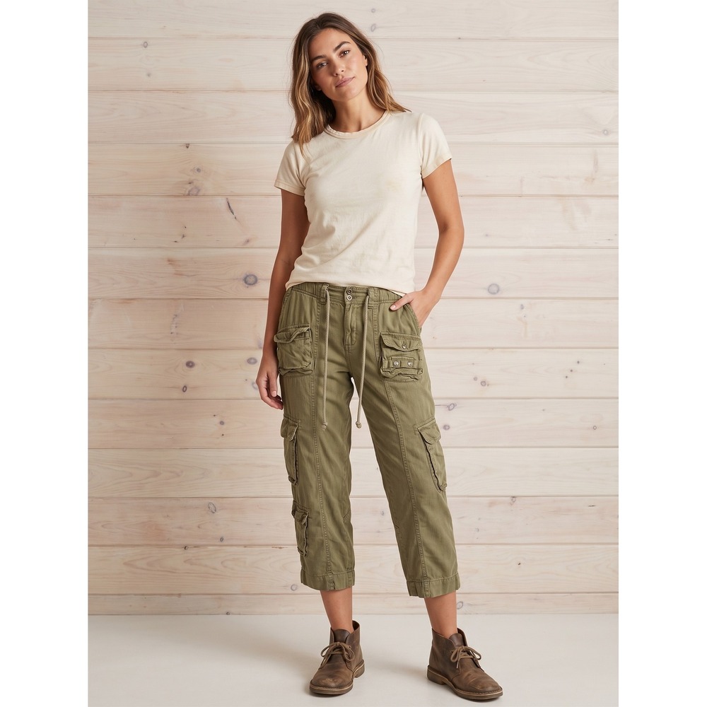 Free People Cargo Pants Women M Utility Gorpcore Boho Indie Streetwear Cropped
